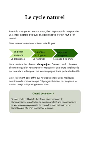 Extrait réel : Comprendre le cycle naturel du cheveu