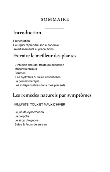 Extrait réel : Sommaire · première partie